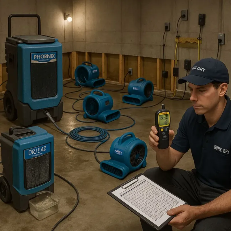 Structural Drying and Dehumidification process in Fiskdale, MA